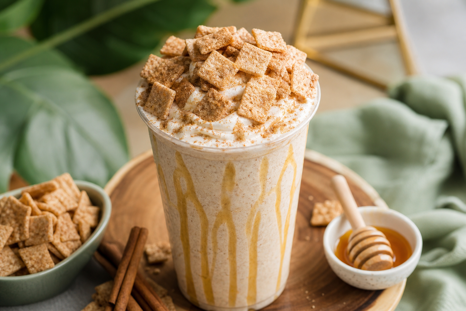 Creamy protein shake with toppings at The Healthy Hive